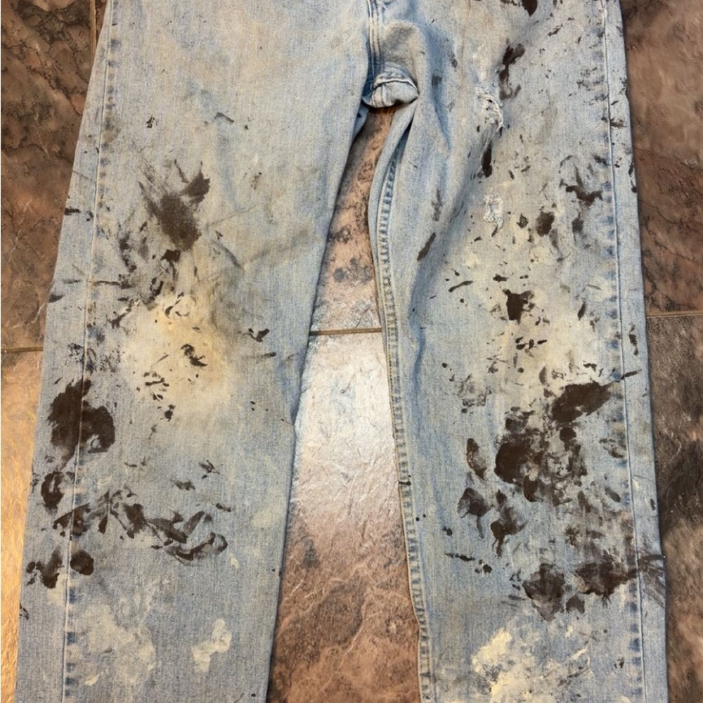 Stylish Distressed Blue Jeans Wrangler 34/32